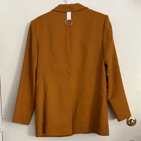 Tibi linen cut-out blazer in cinnamon size 10 - Picture 4 of 6